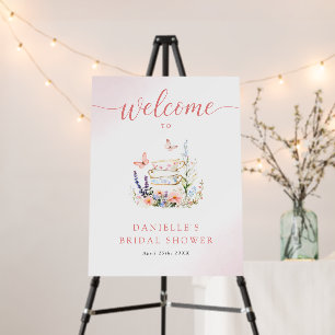 Garden Floral Tea Bridal Shower Welcome Sign