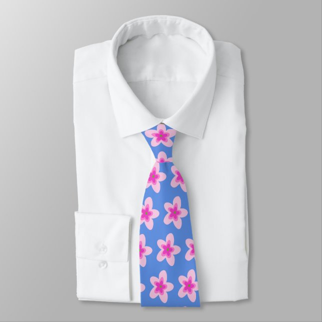 Garden Floral Tropical Two-sided Printed Tie (Tied)