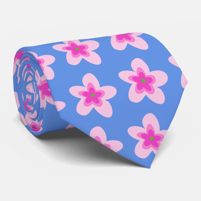 Garden Floral Tropical Two-sided Printed Tie (Rolled)
