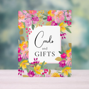 Garden floral watercolor bridal shower sign