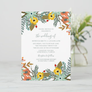 Garden Floral Wedding Invitation