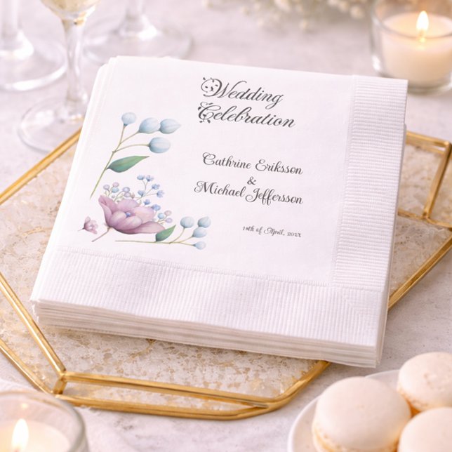 Garden Floral Wedding Napkins Elegant Look (Creator Uploaded)