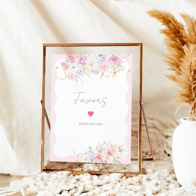 Garden Floral Wildflower Modern Bridal Favors Poster (Creator Uploaded)