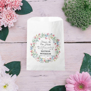 Garden Floral Wreath Memorial Seed Packet Favor Bag