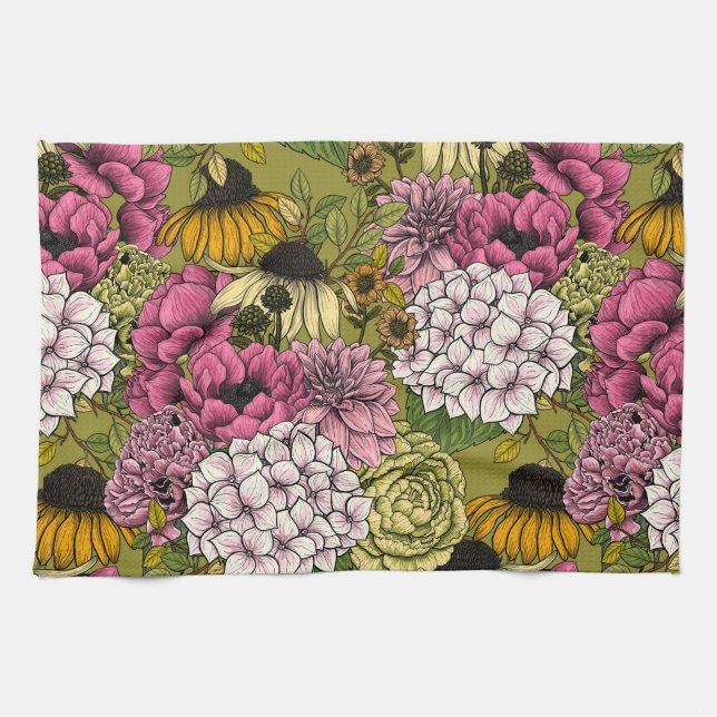 Garden florals 2 kitchen towel (Horizontal)