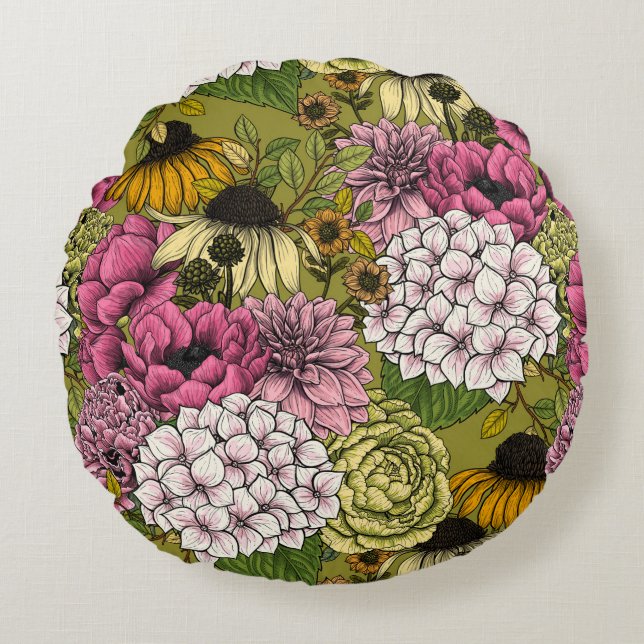 Garden florals 2 round pillow (Front)