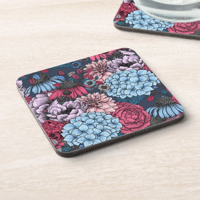 Garden florals beverage coaster (Left Side)
