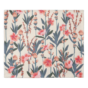 Garden Florals: Tropical Botanical Vintage Duvet Cover