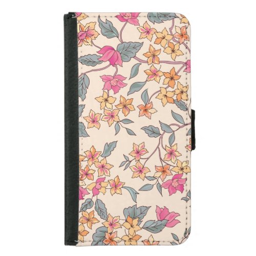 Garden Flourish Floral Seamless Pattern Samsung Galaxy S5 Wallet Case