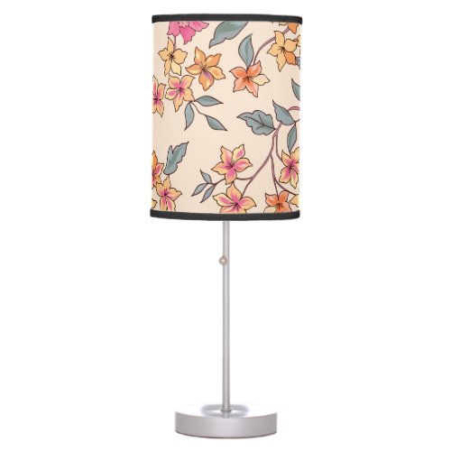 Garden Flourish Floral Seamless Pattern Table Lamp