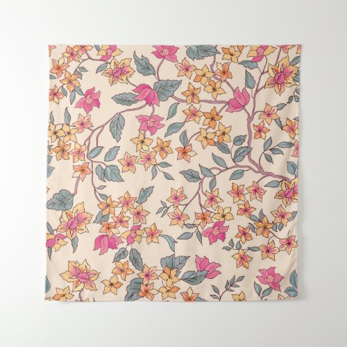 Garden Flourish Floral Seamless Pattern Tapestry