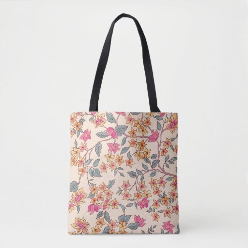 Garden Flourish Floral Seamless Pattern Tote Bag