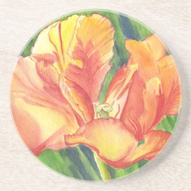 Garden Flourish Sandstone Coaster (Front)