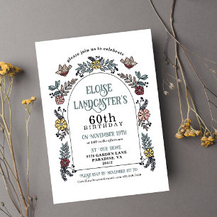 Garden Flower Arch Milestone 60th Birthday Invitation