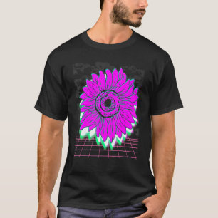 Garden Flower Blossom Botany 90s Vaporwave Sunflow T-Shirt