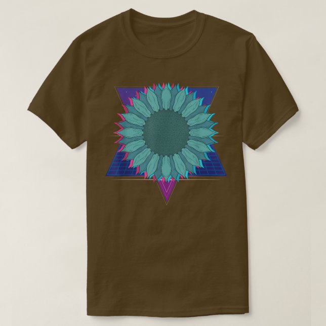 Garden Flower Blossom Retro 90s Vaporwave Sunflowe T-Shirt (Design Front)