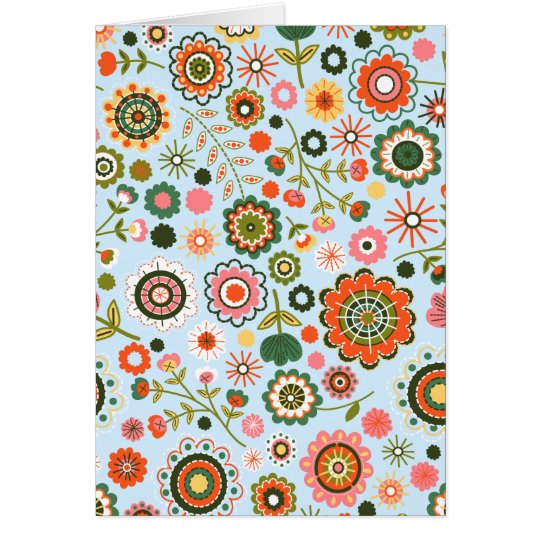 Garden flower drawings card