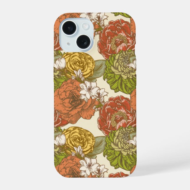 Garden Flower Pattern Iphone Case (Back)