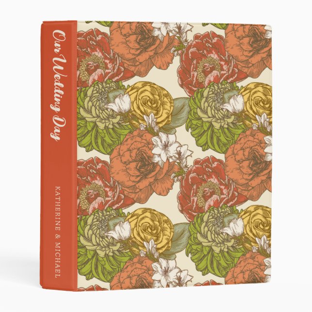 Garden Flower Pattern | Our Wedding Day Mini Binder (Front/Spine)