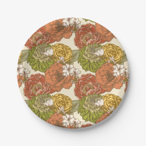 Garden Flower Pattern Paper Plates