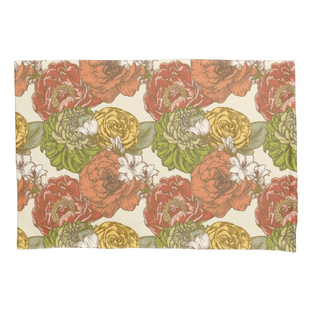 Garden Flower Pattern Pillow Case (Front-Left)