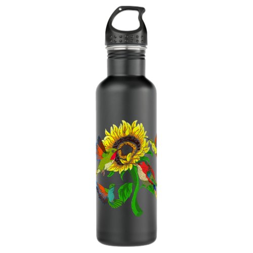 Garden Flower Sunflower Lover Pretty Hummingbird S Stainless Steel Water Bottle