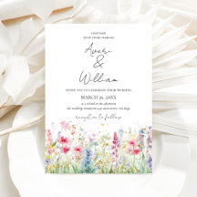 Garden Flower Watercolour Modern Boho Wedding