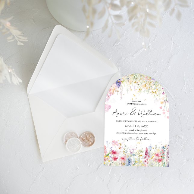 Garden Flower Watercolour Modern Boho Wedding Invitation (Creator Uploaded)