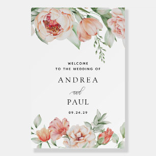 Garden Flower Wedding Welcome Sign