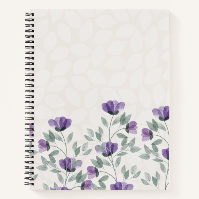Garden Flowers 8.5 x 11 Spiral Notebook (Front)