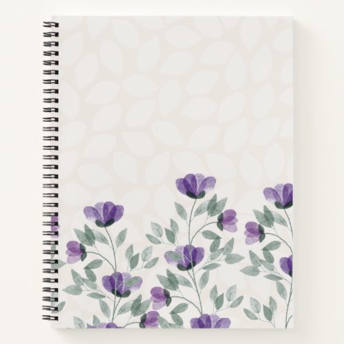 Garden Flowers 85 x 11 Spiral Notebook