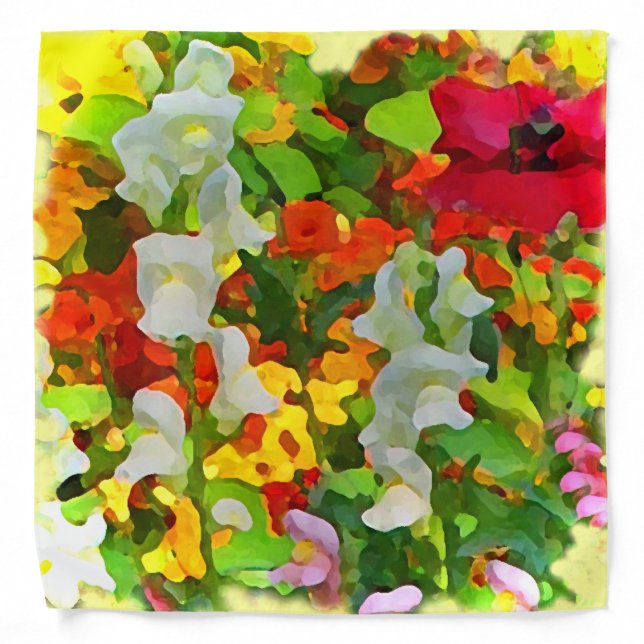 Garden Flowers Abstract Bandana (Front)