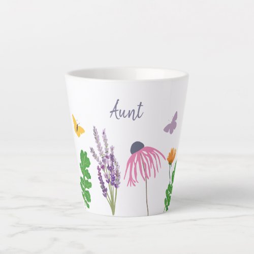 Garden Flowers and Butterflies Grandma Birthday Latte Mug