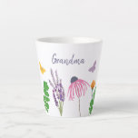 Garden Flowers and Butterflies Grandma Birthday Latte Mug<br><div class="desc">Gitft for mother, grandmother,  aunt or anyone that loves flowers, garden,  butterflies</div>