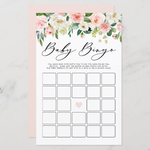 Garden Flowers Baby Bingo Baby Shower Game