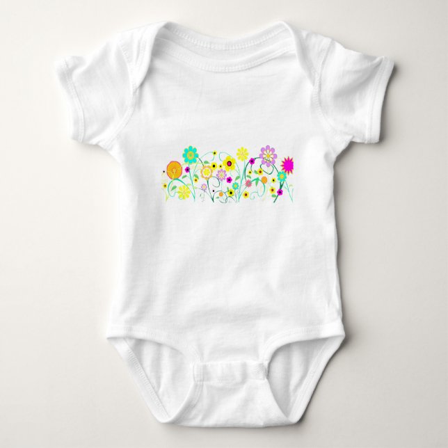Garden Flowers Baby Bodysuit (Front)