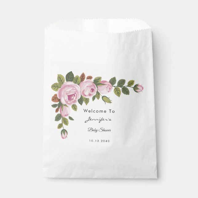 Garden Flowers Baby Shower Favor Bags (Front)