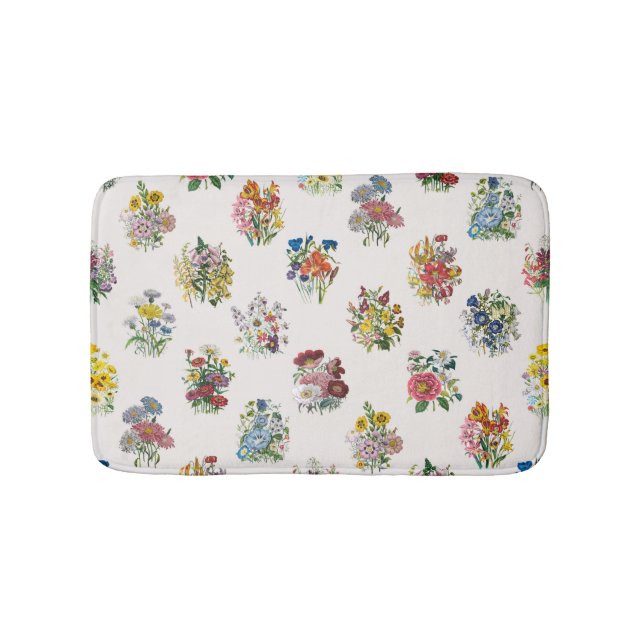 Garden flowers bathroom mat (Front)