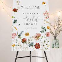 Garden Flowers Blush Pink Bridal Shower Welcome