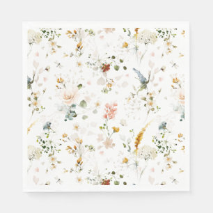 Garden Flowers Botanical Bridal Shower Napkins