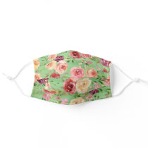 Garden Flowers Botanical Floral Greenery Peony Adult Cloth Face Mask