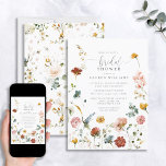 Garden Flowers Botanical Script Bridal Shower  Invitation<br><div class="desc">Modern,  elegant bridal shower invitation featuring a flatlay style garden/wildflower graphic of delicate pink,  mustard yellow,  light blue and burnt orange watercolor floral botanicals. Personalize your bridal shower details easily,  accented with beautiful modern hand lettered calligraphy. Copyright Anastasia Surridge for Elegant Invites,  all rights reserved.</div>