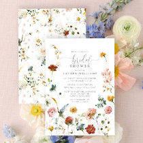 Garden Flowers Botanical Script Bridal Shower  Invitation