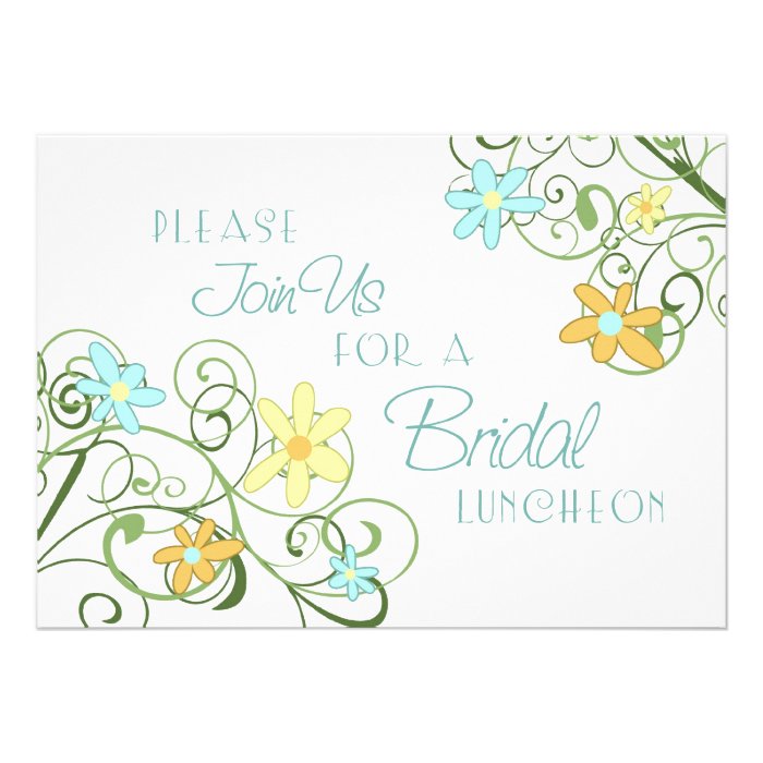 Garden Flowers Bridal Luncheon Invitation Cards