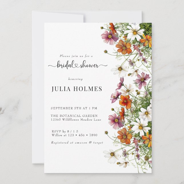 Garden Flowers  Bridal Shower Invitation (Front)