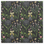 garden flowers, butterflies, grasshopper, ladybug fabric