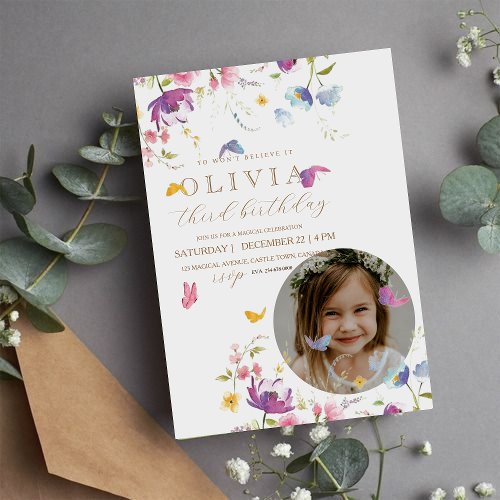  Garden Flowers Colorful Photo Invitation