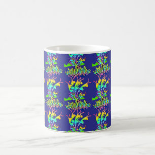 Garden Flowers Deep Blue  Coffee Mug