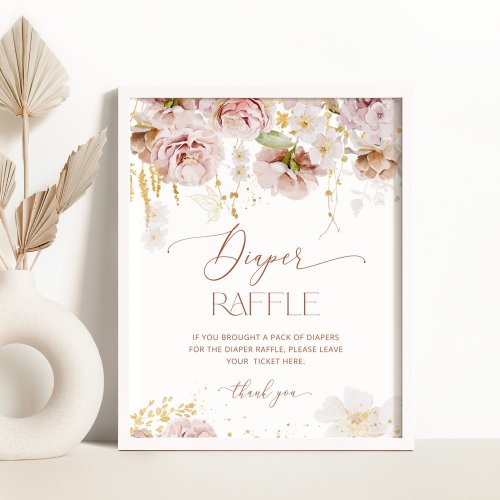 Garden flowers Diaper raffle Poster