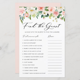 Garden Flowers Find the Guest Bridal Shower Game